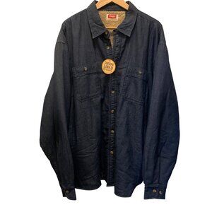Wrangler Men's Sherpa-Lined Denim Shirt Jacket Button-Down Sz XL VTG‎ Old Stock